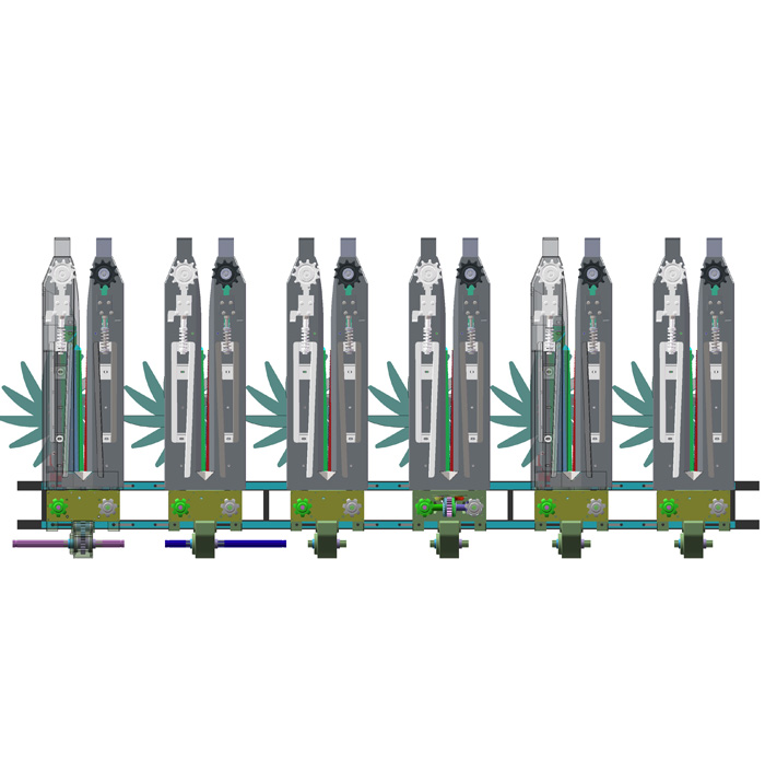 行距を調(diào)整可能なトウモロコシ収穫用刈取臺